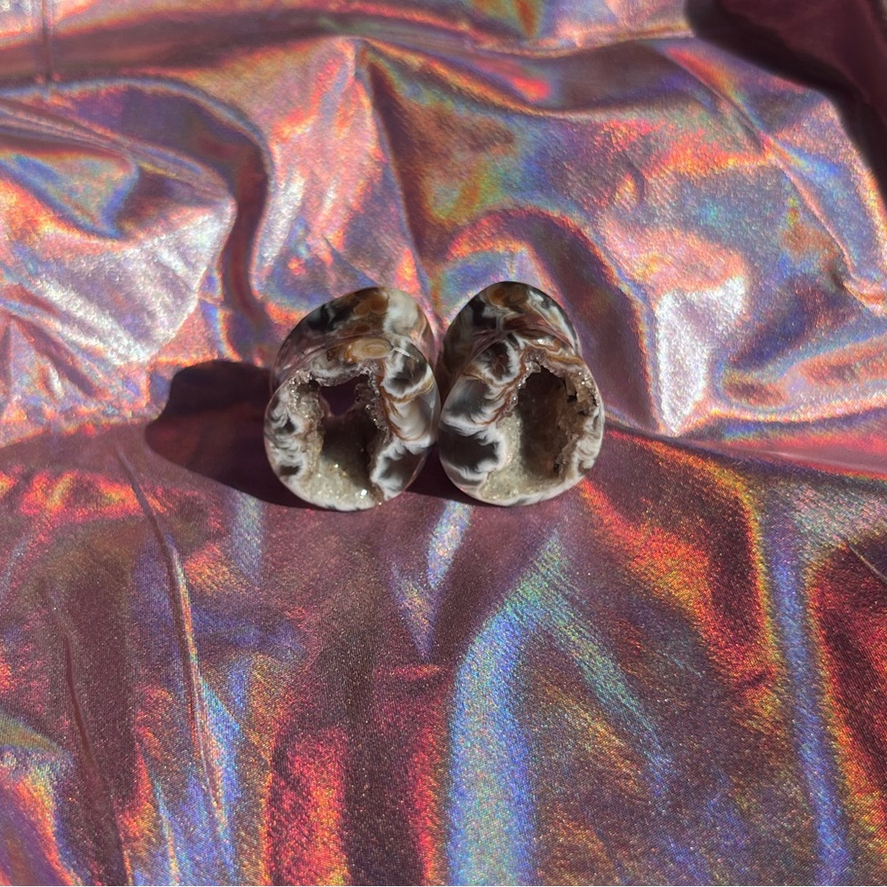 Alternative Earth Organics Druzy Teardrop Geode Plugs 19mm 3/4mm